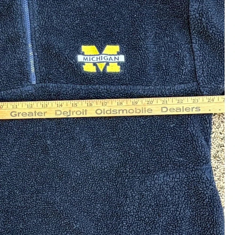 Michigan Wolverines 1/4 Zip Sherpa Fleece Pullover Navy XL Vintage Boxy